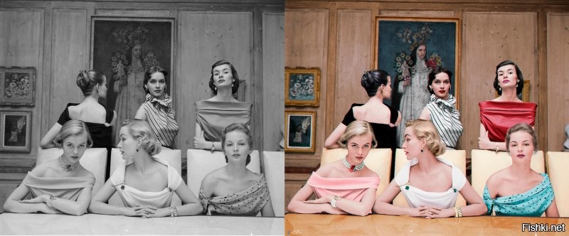 Группа моделей в блузах из новой коллекции Б. Альтмана (B. Altman), 1950 год. (Photo by Nina Leen/The LIFE Picture Collection)