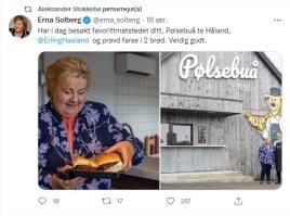 Э рна Су льберг (норв. Erna Solberg, род. 24 февраля 1961, Берген)   норвежский государственный и политический деятель. С 2004 года лидер Консервативной партии Норвегии. Премьер-министр Норвегии (2013 2021).
из вики