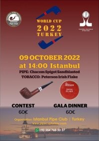 Международный чемпионат по медленному курению трубки 2022
08/10/2022 - 09/10/2022 
трубка Чемпионата - неплохой бластовый Шаком спигот
табак Чемпионата - Иришкин флейк...