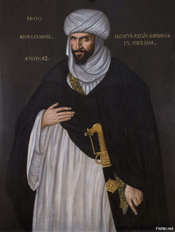 Все проще. Вот портрет знатного араба Абдулвахида ибн Масуда ибн Мохаммеда Ануна, мавританского посла прибывшего в Лондон к королеве Елизавете I в 1600 г., которого лично видел Шекспир и который считается прототипом Отелло. Он сильно похож на негра?