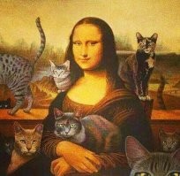 Наверное Мона Лиза очень любила котов...