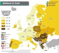 Хм... Забавно... Получается, чем сильнее верят в бога, тем беднее живут.