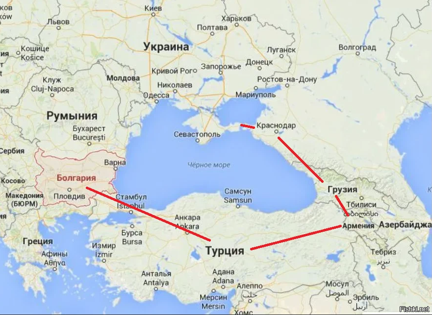 Турция и болгария граница карта