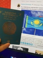 У казахов и киргизов одно и тоже , это шшанырак , это типа верх юрты , вот про казахов вообще не понял откуда у них синий цвет появился :) нужно было песчаный делать или зеленый . На паспорте тоже самое