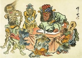 Ну, первая картина вообще не похожа на японскую. Это, скорее всего, или Китай или Корея. А японец Кёсай изображал Киркорова так.