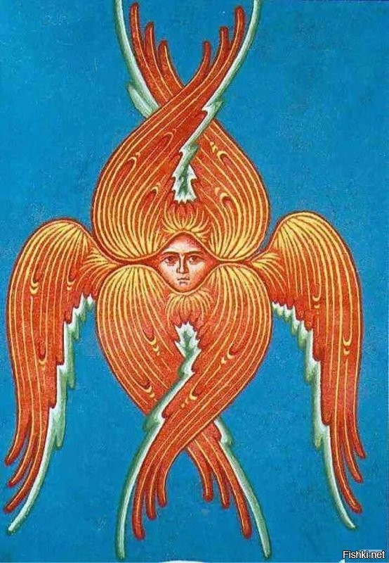 Вы ошибаетесь.Вы не настоящий атеист, извините..Это картина современныого художника Дэна Хиллера ( Dan Hillier ).То,что нарисовал Дэн Хиллер подходит больше под описание серафима.
Серафим - высший ангельский чин. И изображается как-то так