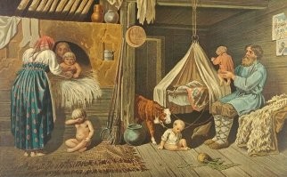Да, это именно печь, которая стоит в избе. 
 Сам таким способом не мылся, но вот моя сестра, которая однажды, будучи студентом-медиком (1980г.) поехала осенью на "картошку" в далекий колхоз, мылась и мне рассказывала. 
 Процесс прост: 
 Топится печь, выгребаются угли и моется "дно" топки. Дно топки выстилается чем либо. Человек туда залезает и сидит-парится, стараясь не задевать стены топки. Топка у печки хоть и кажется небольшой, но для одного человека среднего размера вполне, хоть и без комфорта. Затем аккуратно вылезаешь и ополаскиваешься в тазике на полу. При желании можно процесс повторить.