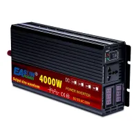 Инвертор автомобильный 12 220В Power Inverter, 4000 Вт. Чистая синусоида. Мощный преобразователь напряжения, трансформатор 12В в 220В. Подключение практически любых бытовых и офисных приборов, электроинструмента, освещения.