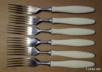 пользуюсь такими
фрезерованные
нержавейка
СССР 60-е года
великолепная вилка
никакая губка не помогает