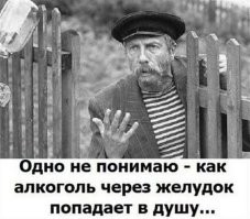 Не через желудок, а через кишечник. Давно экспериментально доказано, что душа находится в кишечнике. Вот сходишь облегчиться - и аж на душе легче.