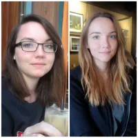 очки сняла?