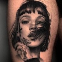 Это какая-то похабщина дешёвая. Лучше совсем никакой тату, чем такая. Дешёвая нелепая тату = низкий IQ.
Если уж делать тату, то это должен быть шедевр. Ярко, интересно, со смыслом. Дорого и со вкусом. 
Себе я тату никогда не сделаю. Но в интернете на глаза попадаются интересные идеи. Чувствуется, что тату-мастер свою работу любит и отлично делает.