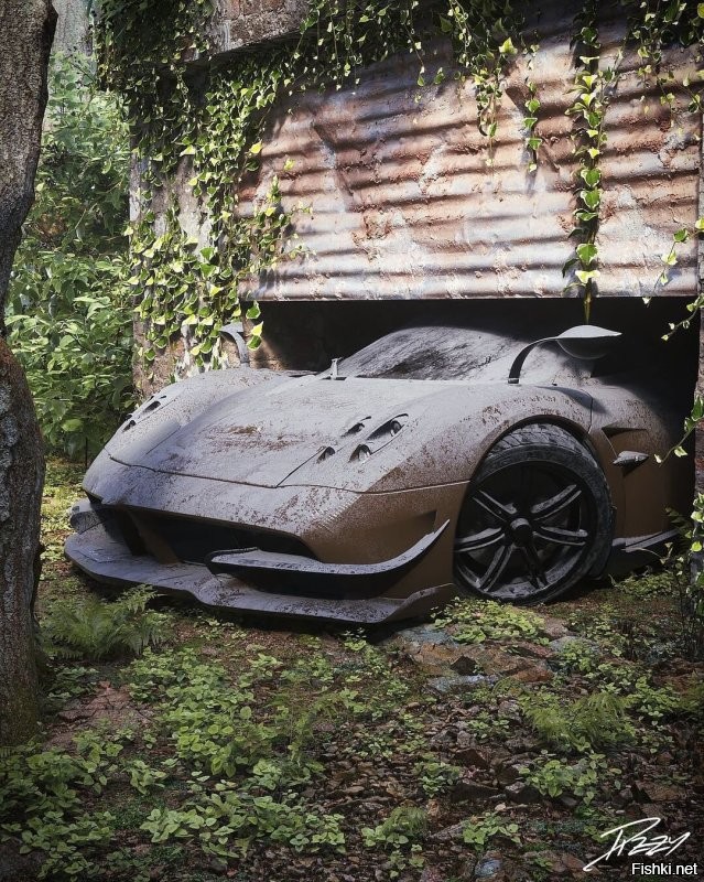 Итальянский 3D-художник Диззи Вайпер публикует у себя в Instagram серию цифровых картин, где изображены заброшенные гиперы, стоимость которых измеряется сотнями тысяч и миллионами долларов.
Bugatti Chiron, Pagani Huayra BC, McLaren Senna, Lamborghini Aventador SVJ и другие короли дорог первой четверти XXI века гниют в запущенных, мрачных паркингах, занесённые многолетним слоем пыли и плесени, поскольку им запрещено ездить и даже невозможно заправляться, ведь бензоколонок больше нет. В светлом электрическом мире будущего не осталось места для машин с ДВС, и тем паче самым отъявленным из них. Теперь это просто никому не нужный хлам.