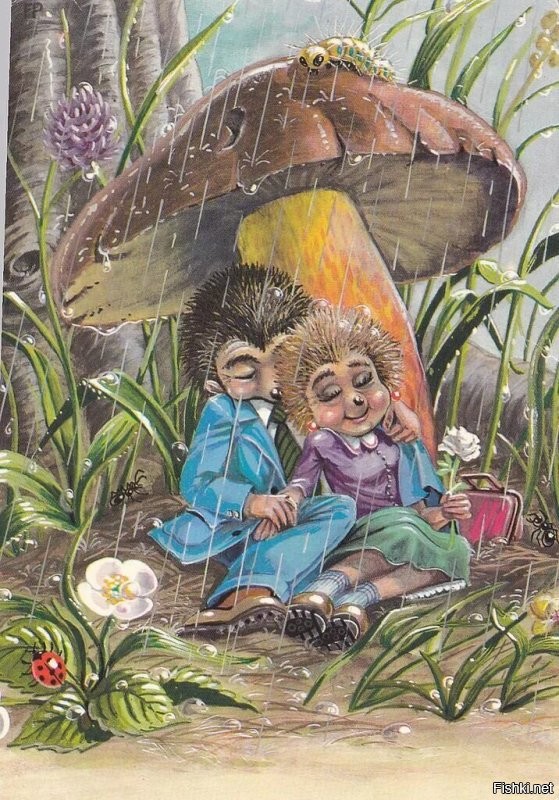 Нет, это были немецкие открытки про семейство ёжиков.