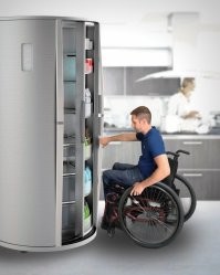 Лучше уж сразу круглый холодильник купить.Там все полки крутятся.