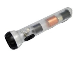 У меня фонарик есть, там магнит внутри катушки скользит. Если трясти, вырабатывается ток. 

Так что, питание, не проблема. 

А вот перегрузки и температура...