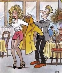 Здесь, пожалуй, переоценка ценностей. Сначала дама должна проверить карман.