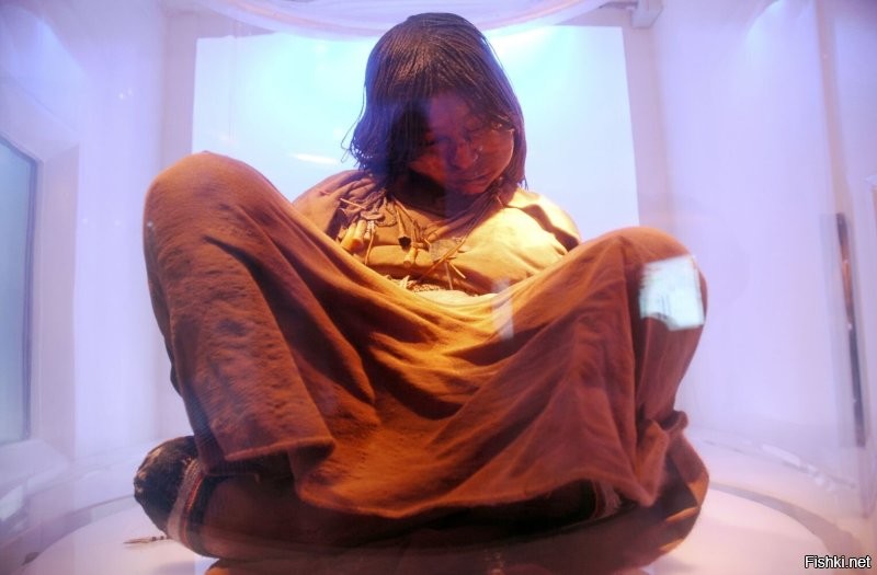 <<< была заморожена во время сна >>>

Дети Льюльяйльяко.

Обнаруженные 16 марта 1999 года Йоханом Рейнхардом и его археологической экспедицией недалеко от вершины Льюльяйльяко, 6739-метрового стратовулкана в Андах, на границе Чили и Аргентины. 

Дети были принесены в жертву в религиозном ритуале инков, который, как полагают, имел место около 1500 года. В этом ритуале трое детей были одурманены наркотиками, им позволили заснуть, а затем поместили в небольшую гробницу на глубине 1,5 метра под землёй, где их оставили умирать.

На месте захоронения Льюльяйльяко были найдены три мумии: La doncella (Дева), la niña del rayo (девочка-молния) и el niño (мальчик). 

Сильная сухость воздуха является главной причиной отличной сохранности мумий в течение 500 лет.