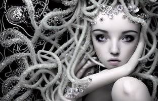 Для этого художником и не надо быть ... главное сформулировать запрос и за полчаса 50 вариантов рисунков получишь .... сам балуюсь иногда (хоть и с художественным образованием) ... вот примеры самые разные ... сделано в течении дней 3х последних .. на каждую картинку еще дополнительно по 20-50 вариаций