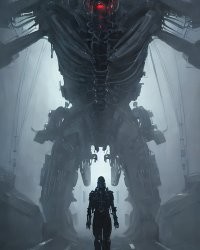 вот пример .... задал нейросети такие параметры - "Horrifying tsutomu nihei blame biomechanoid, unreal engine, 8 k, ultra realistic, ultra detail, giger, Hyper realistic oil painting of a cybernetic assassin, futuristic, fog, volumetric lighting, nighttime, moonlight, creepy, by greg rutkowski" .... вот результат ... картинки выдал