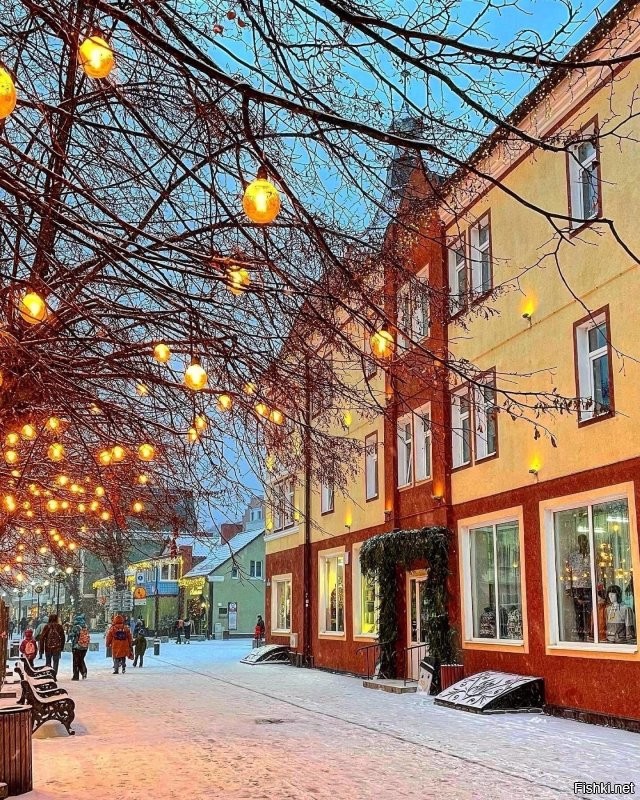 Не нахожу прямо возмутительным решение украшать и тратить на это. Меня поражает тупизна того кто вообще придумал одежду развешивать на центральных улицах. Ну ладно бы возле, на, или даже внутри торговых центров, где одежду продают. Тут как раз это уместно, весело и симпатично. Но поперёк больших улиц... Это надо реально полагать, что бельё над дорогами, это интересный штрих и достойно воплощения в новогодней гирлянде в центре городских улиц. Вкус "дизайнеров"  которые краше сараев ничего не видели.
 Вот наш маленький по сравнению с Сочи тоже курортный городок. Практически все украшения с прошлого года. Добавили только указатели и куб. Многие украшения города - это частная инициатива владельцев магазинов. Но каков эффект! Гости, да и мы местные заполняем свои облачные хранилища фотками этой красотищи. Приезжие чуть не писаются от восторга. На мой взгляд это куда как симпатичнее и уместнее развешанной светящейся одежды, тем более трусов.