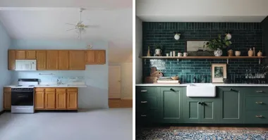 Цвет кухни красивый. Изумрудный