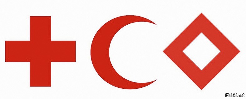 Международным движением Красного Креста и Красного Полумесяца используются три эмблемы: красный крест, красный полумесяц и красный кристалл.