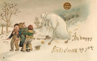 Кстати, в  конце XIX века в Европе, вполне, можно было получить и такие рождественские открытки. Понимаю, что это иное, но, тем не менее, … Источник: