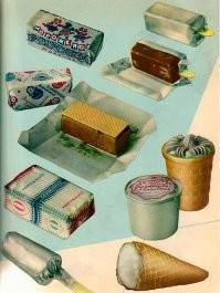 Советское мороженое в ГУМЕ – самое вкусное которое я пробовал проездом в Москве (надо было дождаться в очереди). На плакате просто реклама.