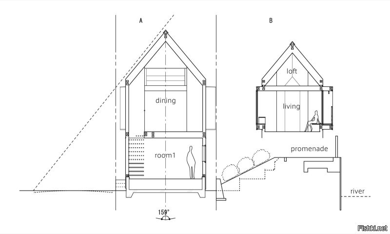 В Японии построили узкий дом, который внутри оказался немаленьким