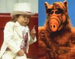 В нескольких сериях первого сезона, где Альф виден в полный рост, его роль исполнял актёр-лилипут Михай Месарош, но съёмки с живым актёром были слишком дорогостоящими и трудоёмкими, поэтому после первого сезона полностью перешли на куклу.