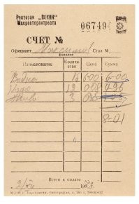 Исходя из того, что в 1972 году в ресторане "Пекин" бутылка водки стоила 6 рублей, можно предположить, что водки там 100 грамм.
