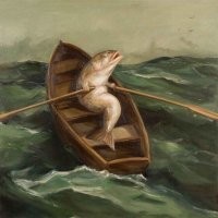 Ну что, всё сошлось. Вот картина из серии "Творчество сумасшедших"

Рыба плывущая в море.