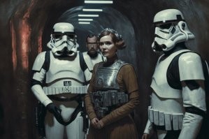 Переделать фильмы в других стилях, с помощью нейросетей, например "Звёздные войны",  в стиле Тарковского: