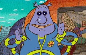 Да как бы и человеческие художники не сильно-то знают, как его рисовать. Вот, например, как он был нарисован в других мультах про Алису. Так что, нейросети еще неплохо справились.