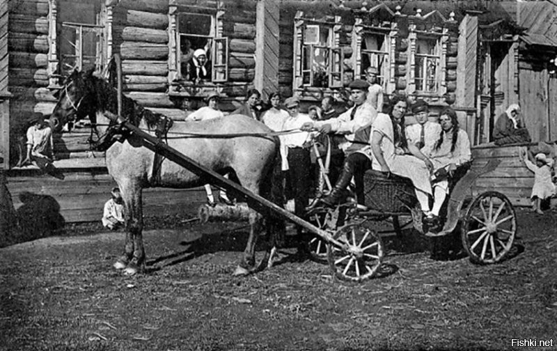 Тарантас   четырёхколёсная конная повозка на длинных дрогах (продольной раме), уменьшающих дорожную тряску в длительных путешествиях. 
На фото обычная бричка.