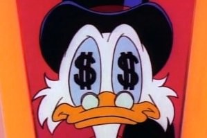 Какой на фиг призрак? Это Скрудж Макдак с долларами в глазах.