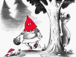 Волк пытается защитить своё яблоко