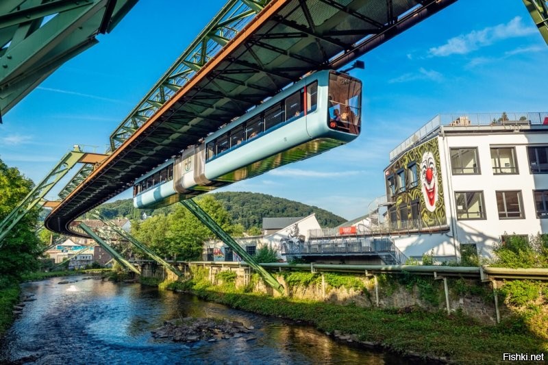 8. Так выглядит мост в стиле Лего в одном из городов Германии.

Этот город называется Вупперталь.
Там ещё есть старейшая в мире подвесная дорога.