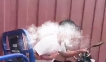 Аж дым пошёл!Шутка.