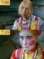 Да конечно. Вы где такую женщину видели? 6:15 - 7.45.
