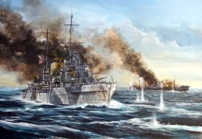 Гу, право на жизнь это как-то некрасиво. Вспомогательный "Корнавон" потопил легкий австралийский  "Сидней", хотя был слабее в разы