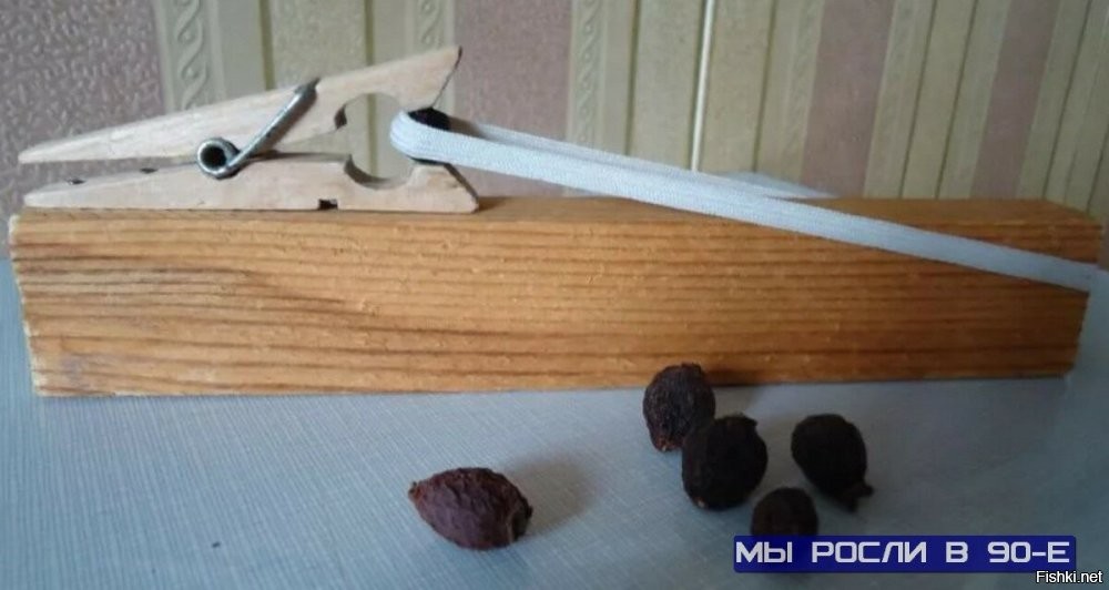 не нашел более похожего, но выпилив из доски +- ружбайку, резинку не от труселей, а труЪ эластичный бинт, заряжая сей девайс зелёной вишней, самое то в "войнушках"