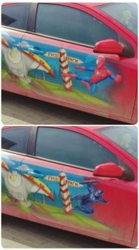 Художник искусно совмещает советское и голливудское кино