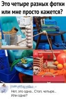 Четыре. 
Верхняя правая - ножки у стула обрезаны.
Нижняя левая - совок для мусора обрезан.