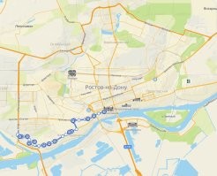 Вот маршрут 96 автобуса. Разница с 94 только в направлении движения на развилке (видно на схеме). Петлю объезжают по-разному.
Маршрут огромный по меркам Ростова, а с учетом пробок ппц.
Для сравнения второй снимок маршрут автобуса 4
Выгода, я предполагаю, просто в том, что автобусы новые не закуплены, а старые не хотят ремонтировать. А выгода в не закупке автобусов не такая и маленькая.