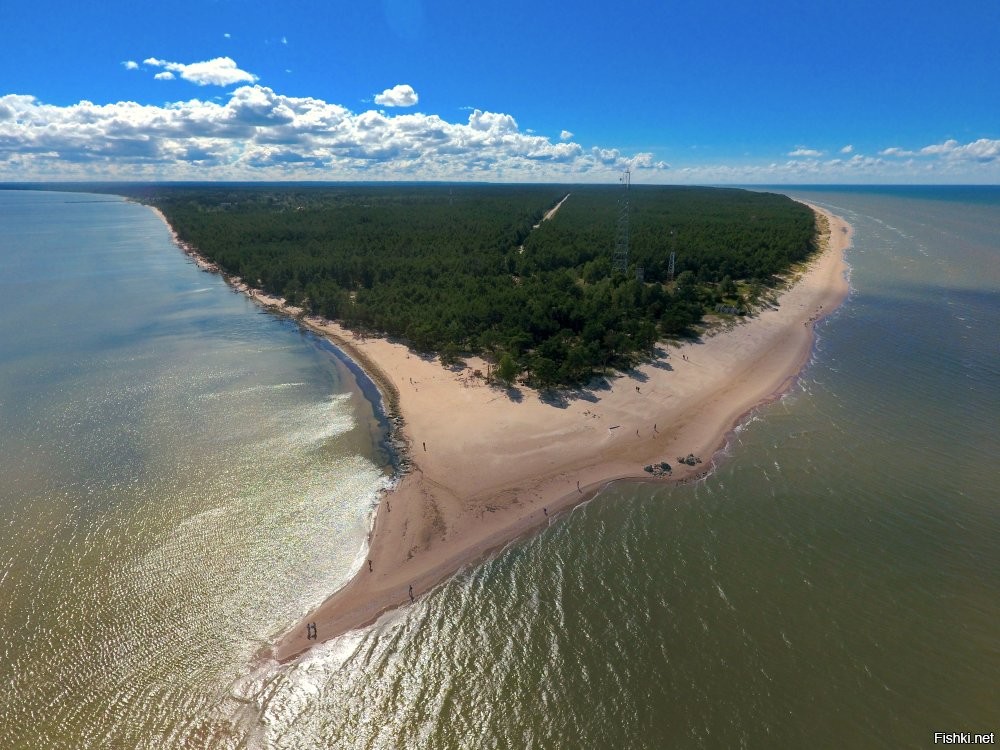 Kolkas rags в Латвии не хуже хорватского. Справа Балтийское море, слева Рижский залив.