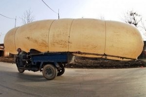 А кто-то писал что автомобиль на картинке был в промышленном производстве? Если был двигатель работающий на газу выделяемый газогенератором, то он мог запросто работать на газе из балона.
С чего им умирать как мухам, если газ сверху в мешке? Если даже будет утечка газа, он выйдет наверх, а не в низ. А ещё метан не ядовитый, он опасен только тем, что вытесняет кислород, но так как кабина открытая, то ничего не случится. Разве что может взорваться.
Вот китаец везёт газ домой.
