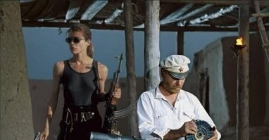 Анатолий Кузнецов и Линда Гамильтон готовятся к съемке