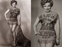 Вспомнилась Мэрилин Монро в мешке из под картошки.